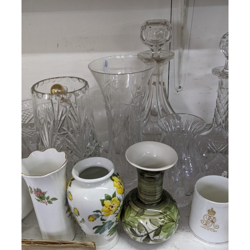 193 - A large mixed lot to include glass decanters, mixed ceramics, Royal Crown Derby, mixed models and ot... 