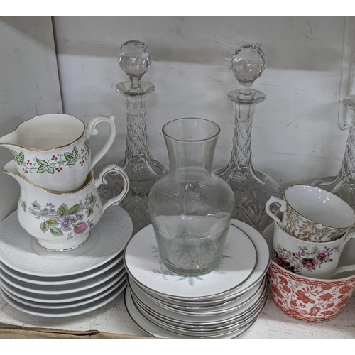 193 - A large mixed lot to include glass decanters, mixed ceramics, Royal Crown Derby, mixed models and ot... 