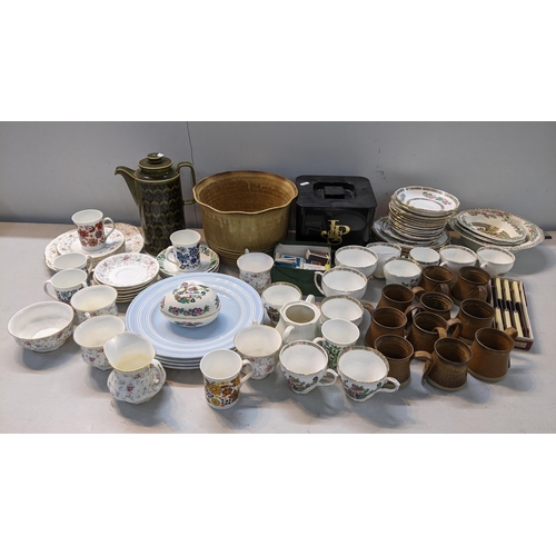 22 - Ceramic and pottery tableware to include a coffee set, tea set and other items
Location: 10.3