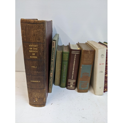 27 - Books to include History of the county of Sussex 1 volume, The Banks of the Nile pained by Ella du C... 