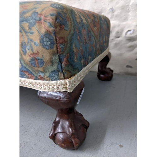 278 - An early 20th century Spillman walnut hearth stool on ball and claw feet
Location:A4B