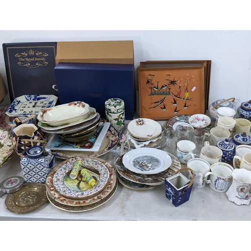 395 - A mixed lot to include a first day cover album, Chinese cloisonne vases, boxed Aynsley china and oth... 