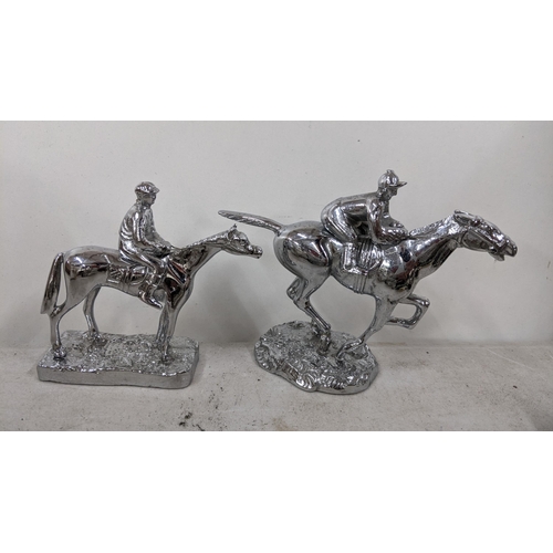 396 - Two Desmo chrome plated car mascots of horses and jockeys
Location: 6.1