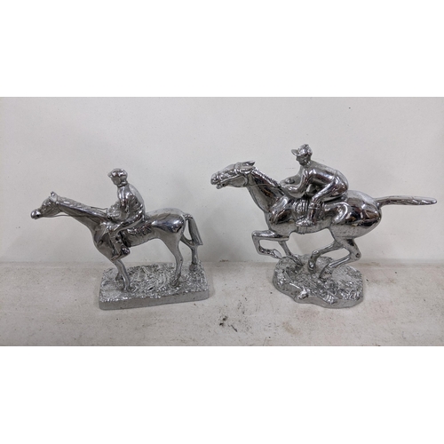 396 - Two Desmo chrome plated car mascots of horses and jockeys
Location: 6.1