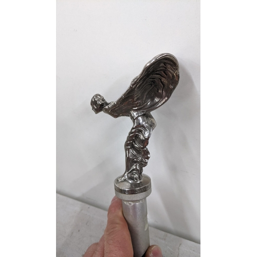 398 - A chrome plated spirit of ecstasy car mascot, inscribed Rolls-Royce Motors Limited
Location: R1.2