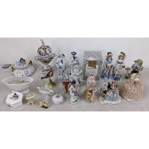 51 - A mixed lot to include a Dresden lidded vase, boxed Dresden Charlotte figure and other items
Locatio... 