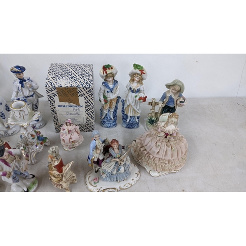 51 - A mixed lot to include a Dresden lidded vase, boxed Dresden Charlotte figure and other items
Locatio... 