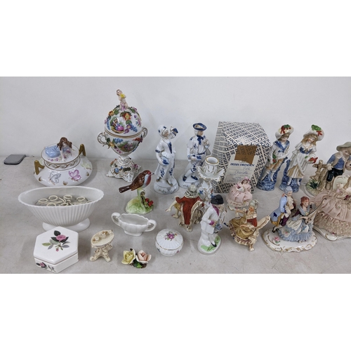 51 - A mixed lot to include a Dresden lidded vase, boxed Dresden Charlotte figure and other items
Locatio... 