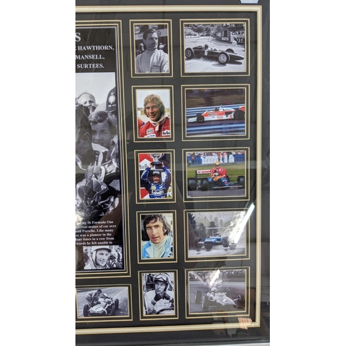 70 - British Legends with various photographs, signed by Stirling Moss, framed and glazed
Location:LWF