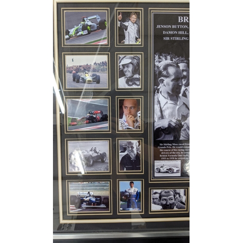 70 - British Legends with various photographs, signed by Stirling Moss, framed and glazed
Location:LWF