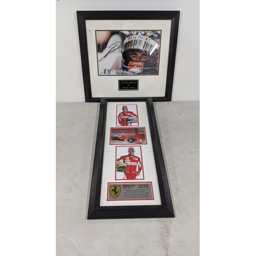 71 - Fernando Alonso - photographs and plaque and Robert Kubica signed photograph each framed and glazed
... 