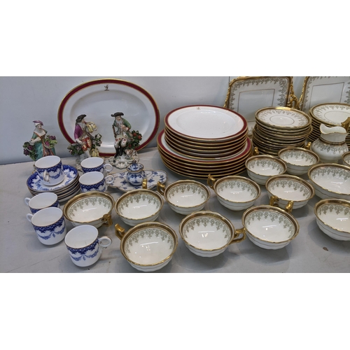 88 - A mixed lot of porcelain to include Cauldron china, Victorian plates marked Alfred B Pearce to the b... 