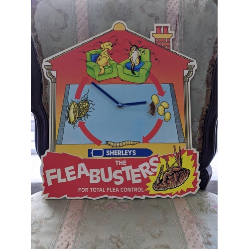 9 - A late 20th Century Sherlegs The Fleabusters for total flea control, battery powered clock
Location: