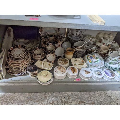 239 - Mixed ceramics to include a Japanese eggshell lithophane  tea set, various pot lids and bases, porce... 