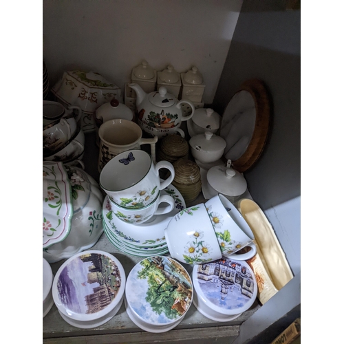 239 - Mixed ceramics to include a Japanese eggshell lithophane  tea set, various pot lids and bases, porce... 