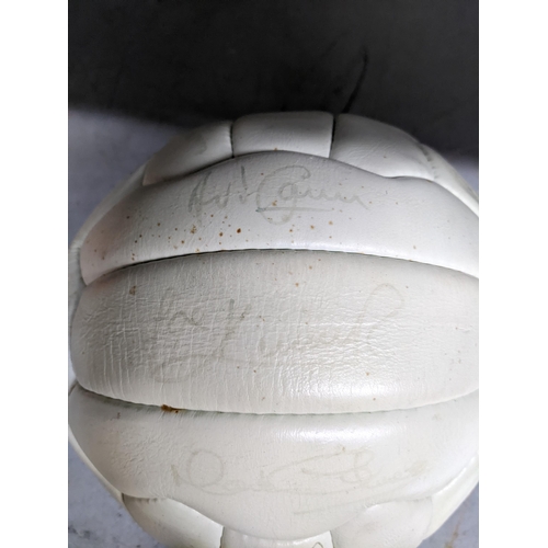 242 - A Wisden hand sewn Wizard football autographed with the team platers for Tottenham Hotspur football ... 