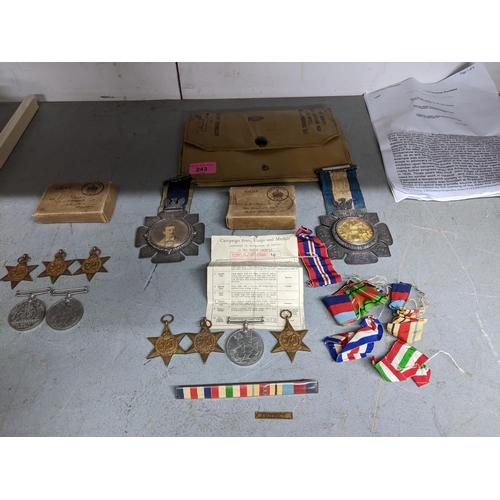 243 - A group of WWII and united Order medals awarded to members of the Oliver family, comprising the defe... 