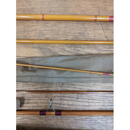 467 - A Chapman split cane fly fishing rod and a fibre glass fly fishing rod in a Sealey bag 9ft
Location:... 