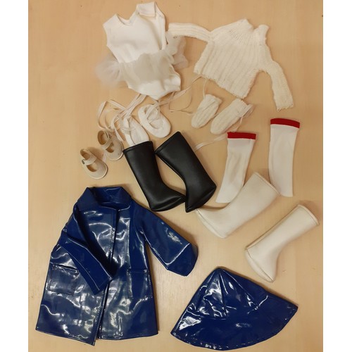 37 - Sasha-A quantity of 1970's clothing accessories to include 2 pairs of boots, a navy rain jacket with... 
