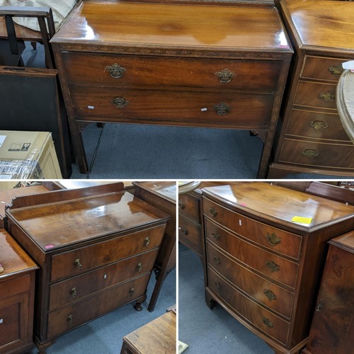 39 - Mixed furniture to include a Georgian inspired bow fronted chest of four long drawers 84.5cm h x 78c... 