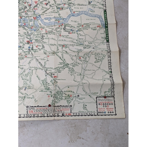 10 - London underground - A.H.C Beck (Henry 'Harry') Map of London's underground railways, Edition  No. 2... 