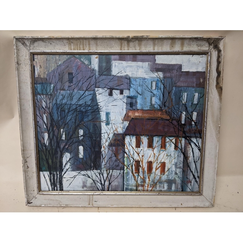 268 - A view of buildings, oil on canvas, indistinctly signed
Location:G