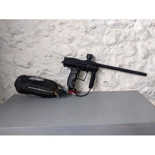 279 - Redz Gear paintball gun with 'dye rhino cover' covering the gas canister with a protective foam case... 