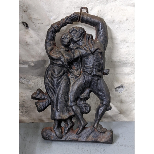 285 - Mixed 19th Century and later collectables to include a cast iron picture frame, a figure plaque and ... 