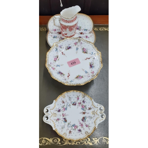 439 - Four pieces of Royal Crown Derby comprising three Royal Antoinette dressing table items and a Red Av... 