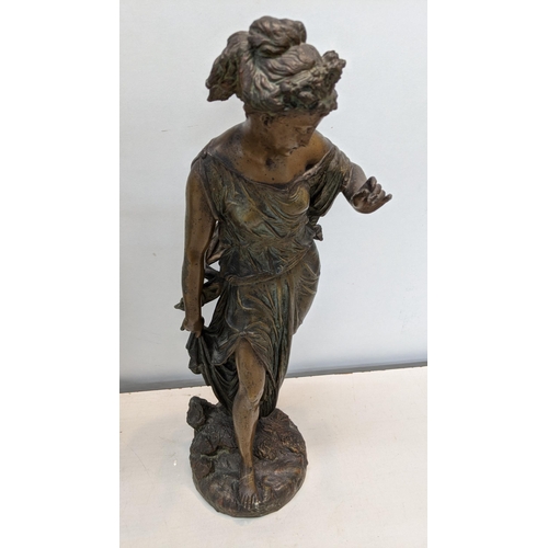 454 - A Pair of 19th century Spelter figures 48cmH of classical ladies
Location: RWB