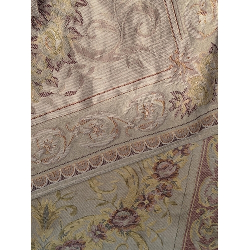 458 - A three piece Aubusson wall hanging to include two halves to make one large symmetrical wall hanging... 