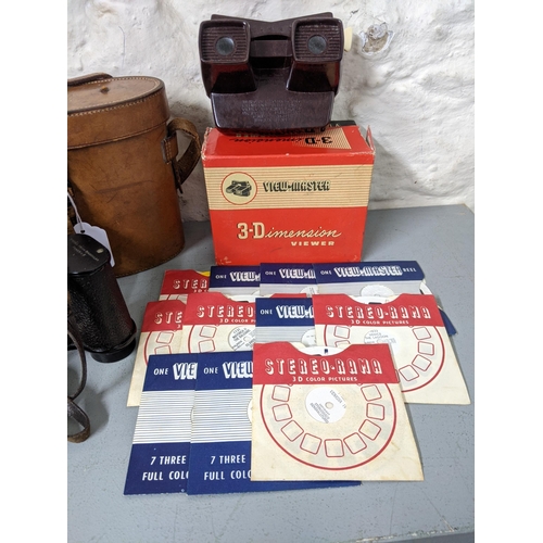 459 - Two binoculars to include an Octia No 9373 7x50 and a pair of stereo prism binoculars no 56492, and ... 