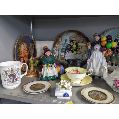 84 - Ceramics to include Royal Doulton figures HN1843, HN2017, HN2255, plates D6655, D6649, commemorative... 