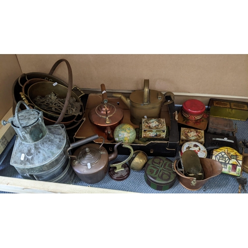 220 - Mixed metalware to include a kettle, vintage lanterns, fire irons and other items
Location:LAM