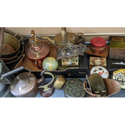 220 - Mixed metalware to include a kettle, vintage lanterns, fire irons and other items
Location:LAM