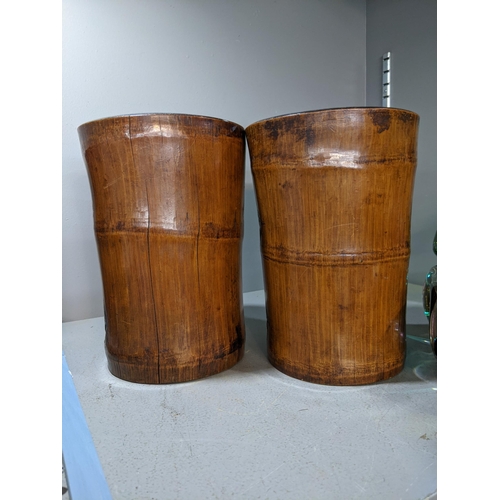 397 - A pair of late 19th/early 20th century Chinese carved bamboo brush pots
Location: 10.1