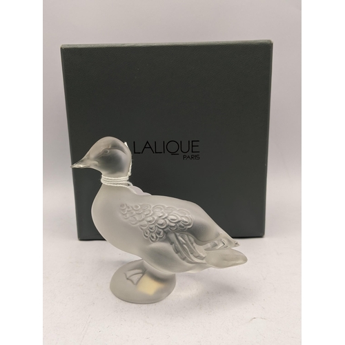 461 - Lalique frosted glass model of a duck, engraved Lalique France to base A/F
Location: A4B