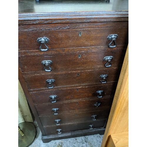 360 - An early 20th century oak tallboy chest of seven graduated drawers on bracket feet 118cm x 62cm x 41... 