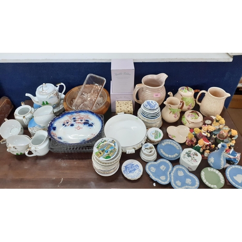 380 - Mixed 20th century household items and ornaments to include Wade, Avon composition Lovable Teddies m... 