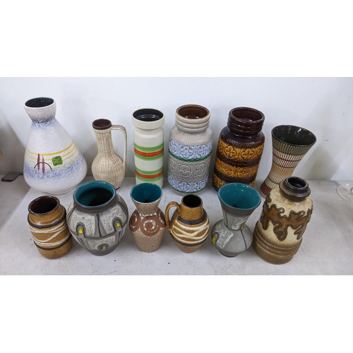 431 - Mixed West German/Austrian studio ceramics/stoneware pottery to include a 1960s Scheurich vase Locat... 