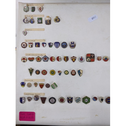 464 - A collection of enamelled football badges, Worldwide to include Spain, Portugal, Germany, holland an... 