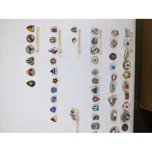 464 - A collection of enamelled football badges, Worldwide to include Spain, Portugal, Germany, holland an... 