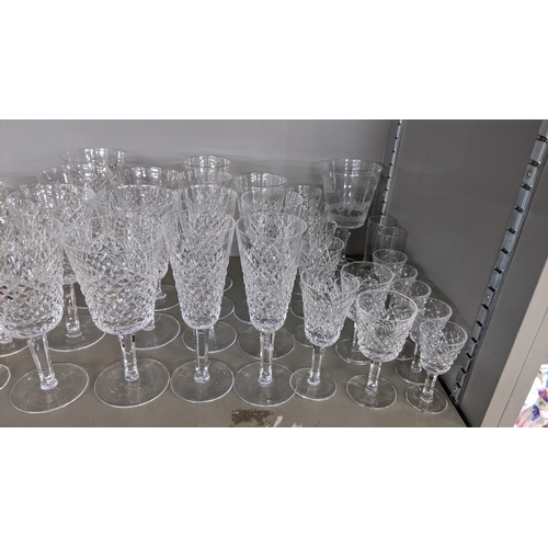 496 - A collection of Waterford Alana Crystal glasses, together with an engraved glass Location: 2.2