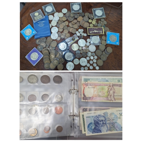 540 - A mixed collection of coins and banknotes to include 1921 'Morgan Dollar', Maria Theresa Thaler, Vic... 