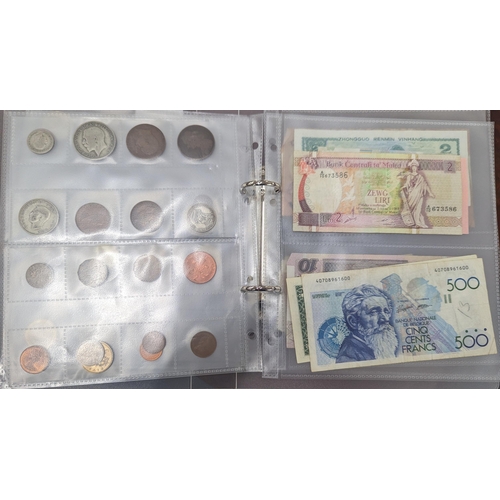 540 - A mixed collection of coins and banknotes to include 1921 'Morgan Dollar', Maria Theresa Thaler, Vic... 