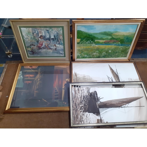 422 - A quantity of mixed oils and prints to include a singed Gordon King print
Location: RWB