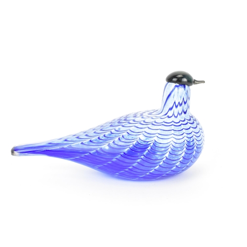 Oiva Toikka (1931-2019) Finnish, studio glass bird, with blue and
