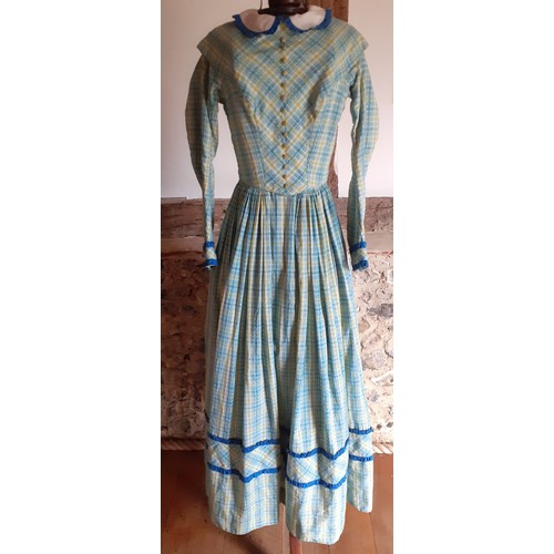 43 - Two period drama inspired theatrical dresses, circa 1970's, made in the Haymarket, both having rear ... 