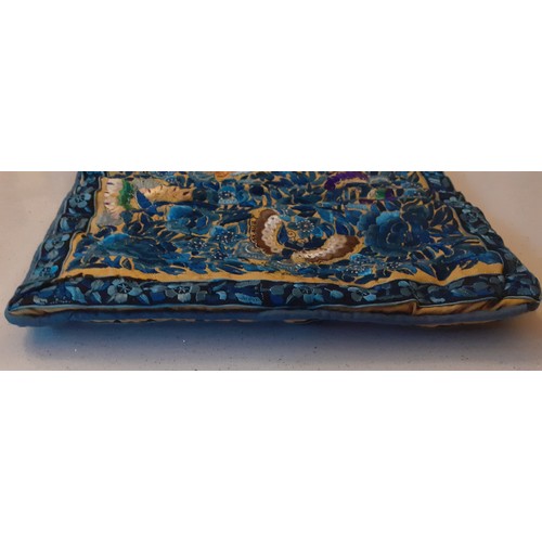 31 - An early 20th Century hand embroidered Chinese hot water bottle cover A/F on a gold coloured ground ... 