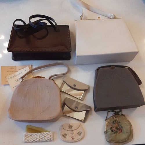53 - Vintage handbags, purses and accessories to include 2x late 1940's/early 1950's Corde handbags with ... 